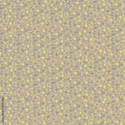 Geometric abstract seamless pattern with small yellow and grey circles. Pattern for fashion,wallpaper,paper. Vector illustration.
