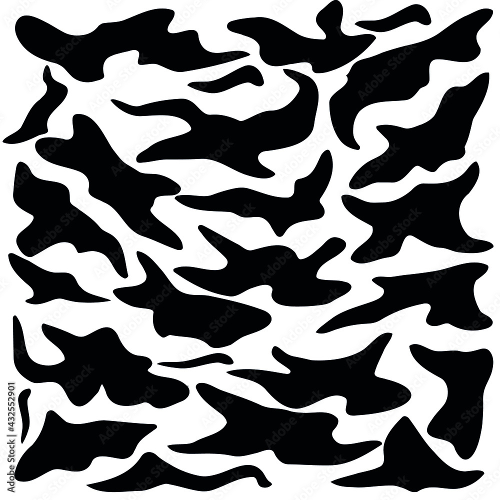 black spots on a white background in the form of camouflage black spots on a white background in the form of camouflage