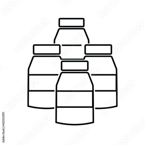 Thin line vaccination bottles icon vector image. Royalty-free.
