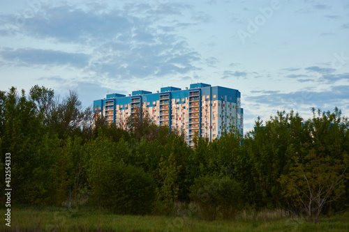 panel house on the background of the sky