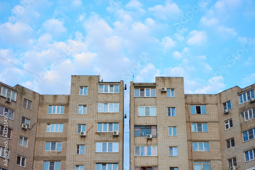 panel house on the background of the sky