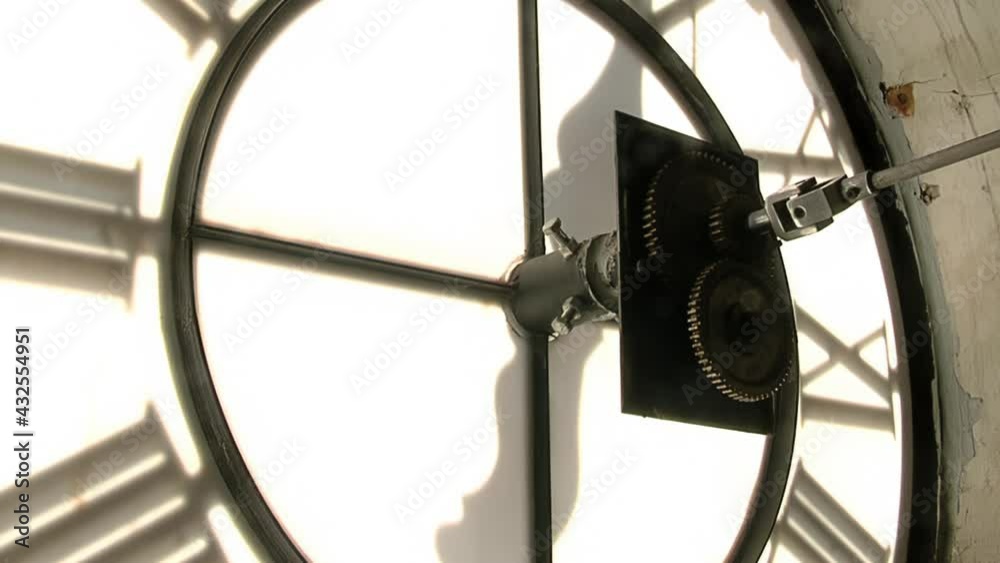 Interior of An Old Clock Tower with Roman Numerals, Mechanism Inside Old Port Clock Tower in Tigre, Argentina.