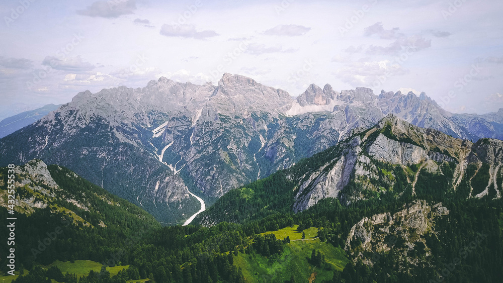 The stunning lungkofel mountain in the Dolomites