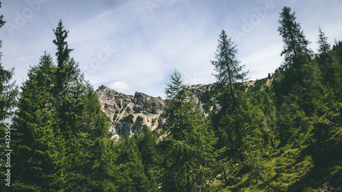 The amazing view of the Dolomiti mountains from Longkofel - next to Dobiacco lake photo