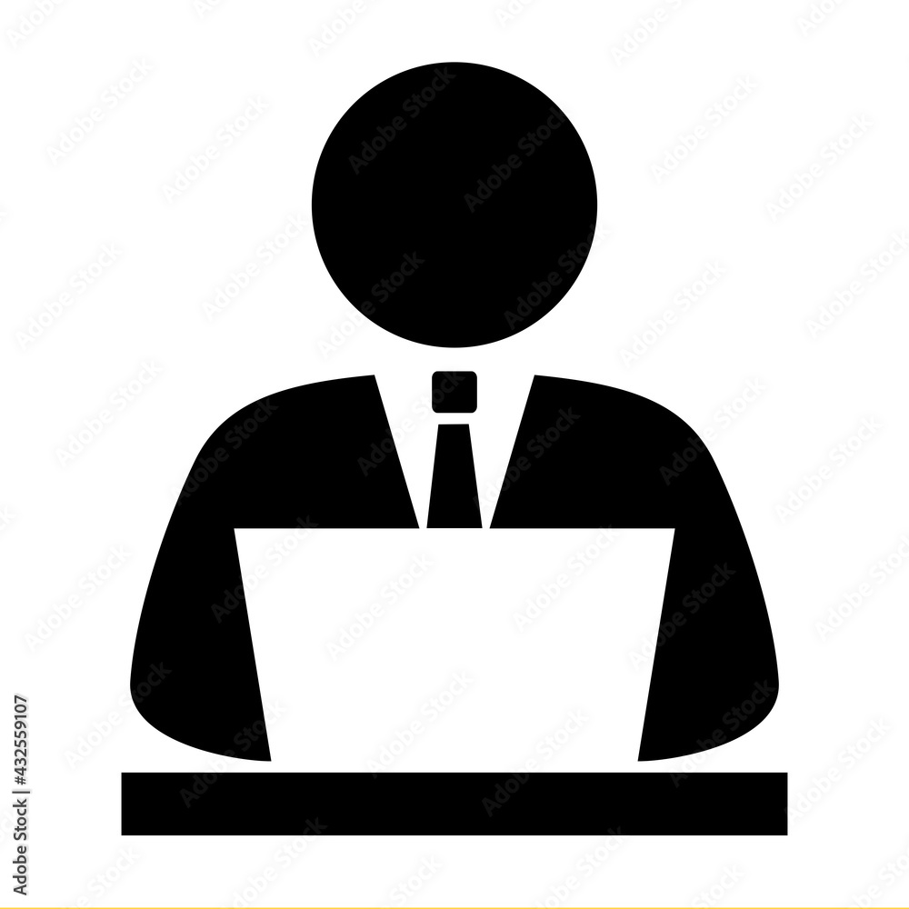 Computer user vector icon Computer user vector icon