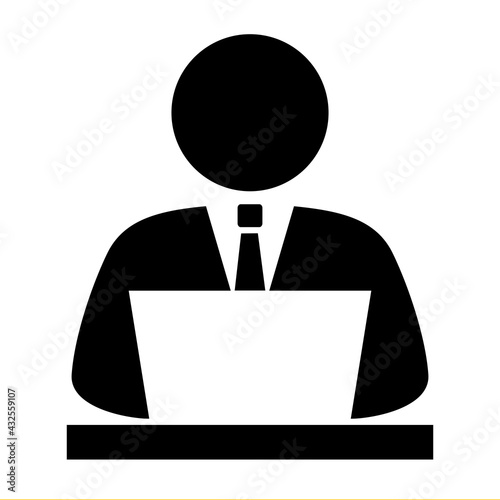 Computer user vector icon