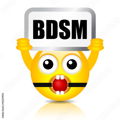 Funny emoticon with bdsm sign