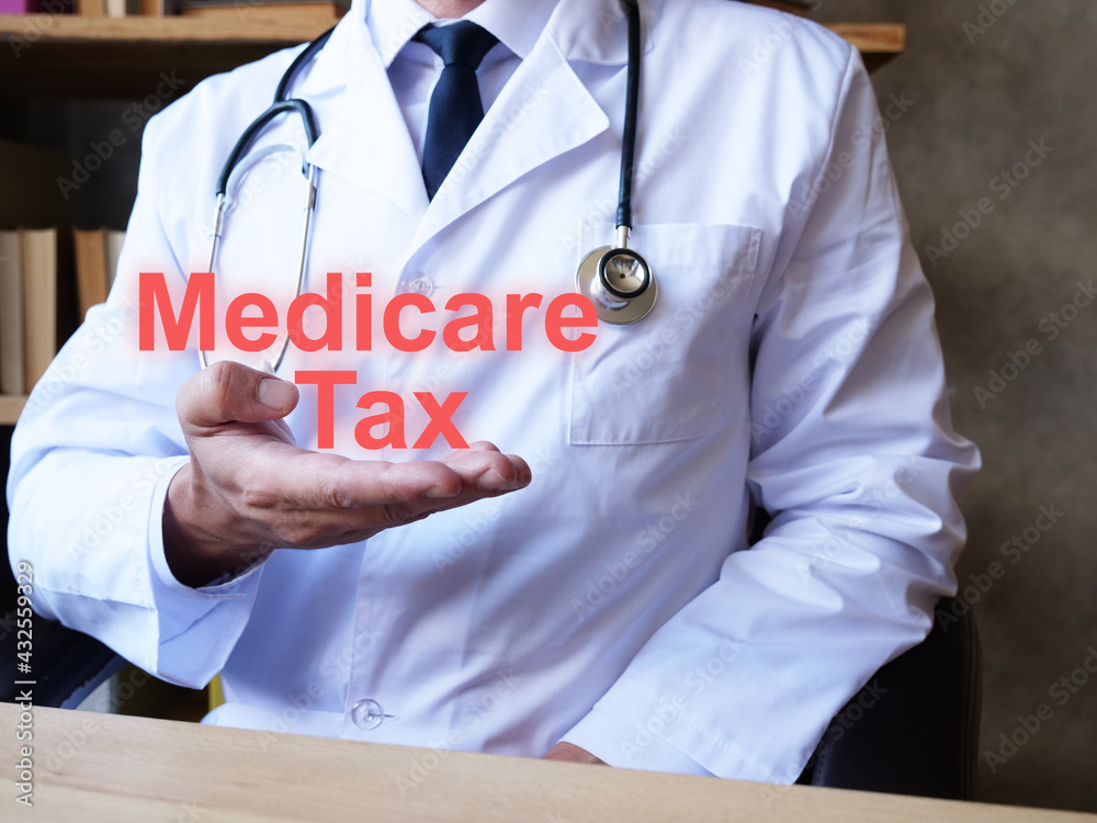 Medicare tax is shown on the photo using the text Medicare tax is shown on the photo using the text