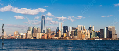 Lower Manhattan city skyline, featuring some of the tallest buildings in New York City, USA. © kraskoff