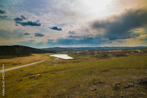 road through the forests of the southern urals passing through remote villages