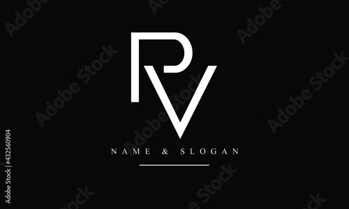 PV, VP, P, V abstract letters logo monogram