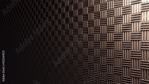 Cuadro en lienzo Background acoustic soundproof foam illuminated by warm light