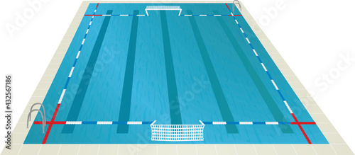 Waterpolo pool field. vector illustrion photo