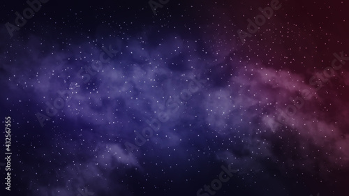 Dark night sky background with clouds and stars -purple  burgundy  red - large