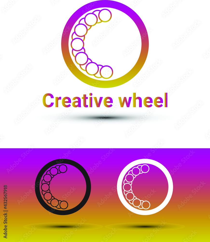 Fototapeta premium c letter logo design in circles