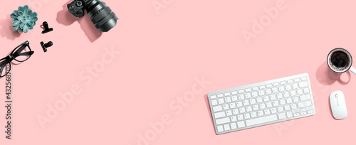 Computer keyboard and SLR camera