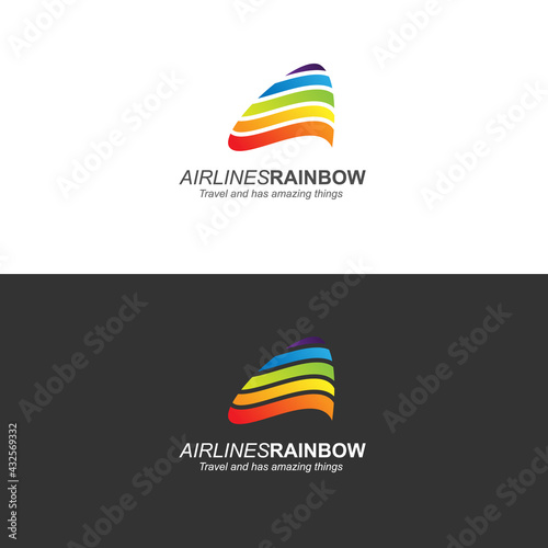 Abstract concept logotype airlines rainbow shape geometric vector