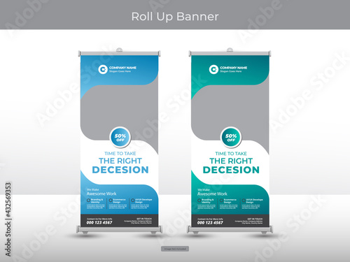 Corporate roll up banner or flyer social media post template