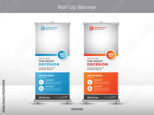 Corporate roll up banner or flyer social media post template