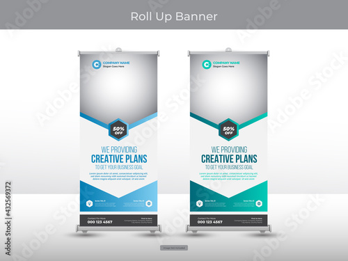 Corporate roll up banner or flyer social media post template
