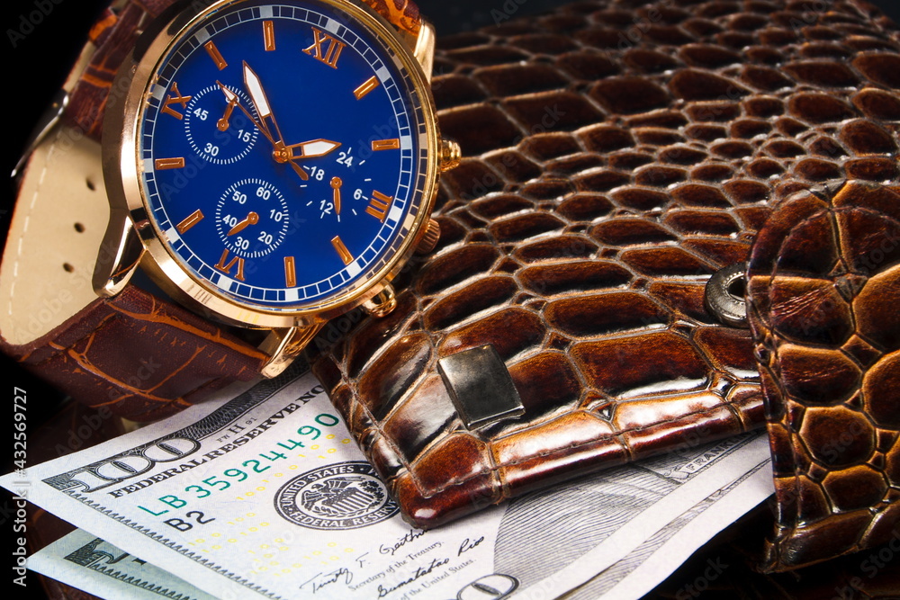 Fototapeta premium watch and money