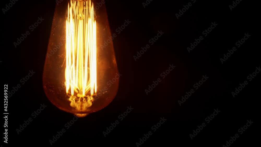 The light turns off. Edison light bulb reproduction.