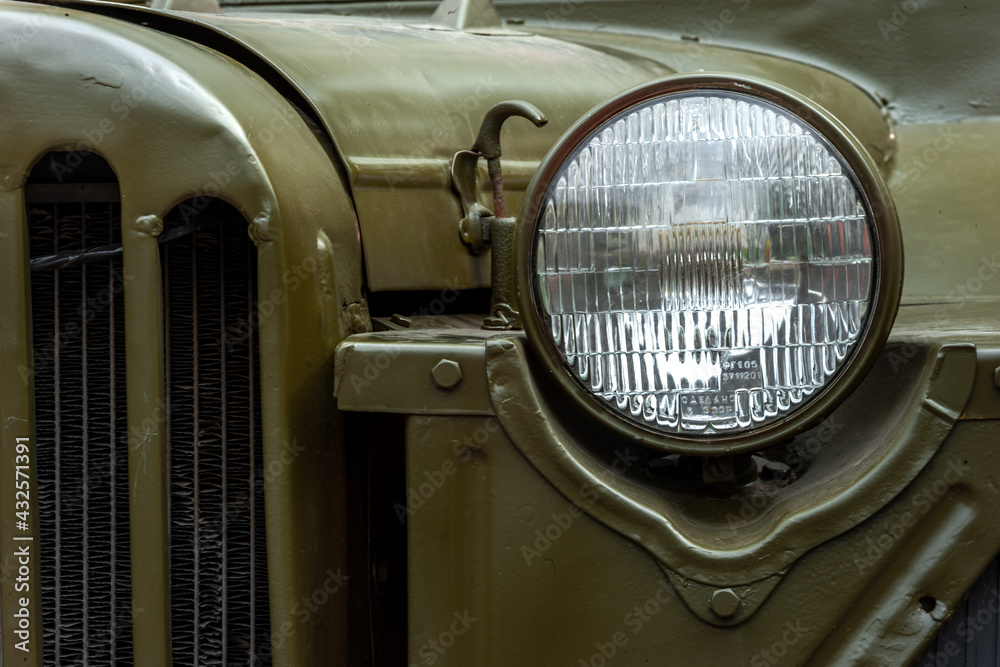 headlight of military jeep car Willys MB