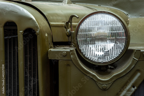 headlight of military jeep car Willys MB