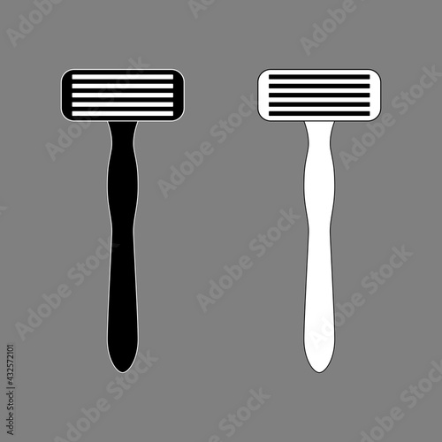 Razor black white outline icon