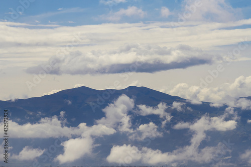 Mountain covered with clouds in the morning