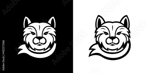 Fototapeta Naklejka Na Ścianę i Meble -  Cat head mascot line art logo