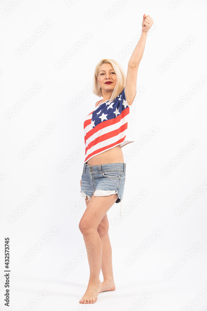 studio shooting dancing woman, holyday celebration topic