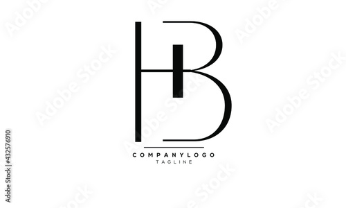 Alphabet letters Initials Monogram logo HB, HB INITIAL, HB letter