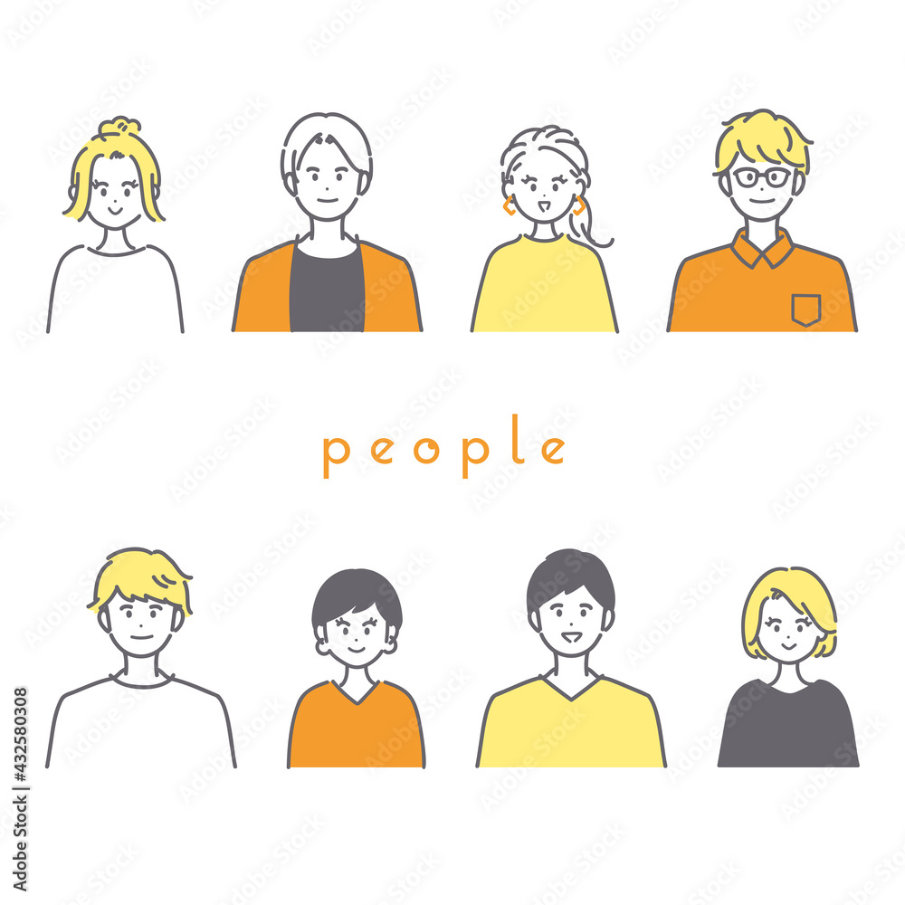 30代くらいの男女のイラスト素材セット Stock Vector Adobe Stock