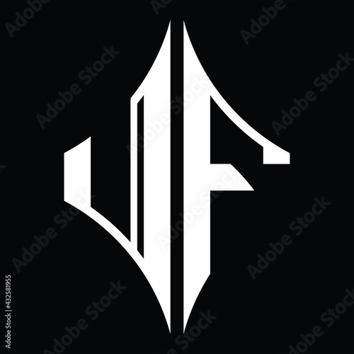 UF Logo monogram with diamond shape design template photo