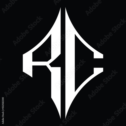 RC Logo monogram with diamond shape design template