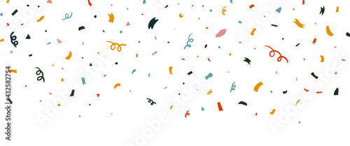 Confetti Colorful Vector Background. Celebration Party Festive Falling Confetti 