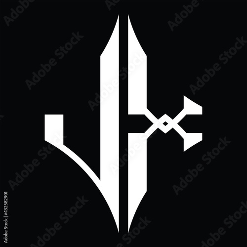 LX Logo monogram with diamond shape design template