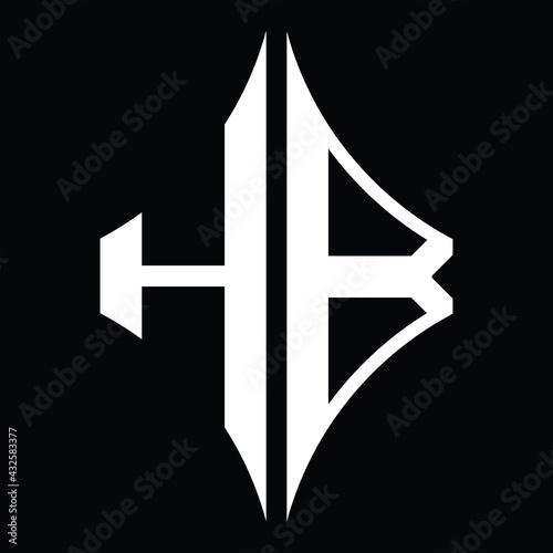 HB Logo monogram with diamond shape design template