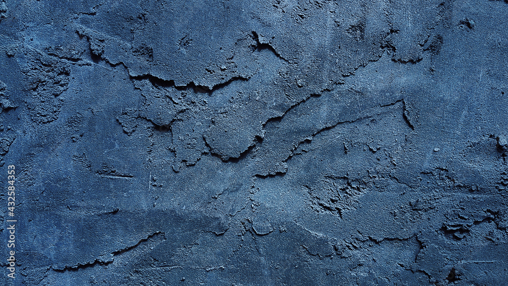 Abstract Grunge grey blue stucco wall background.