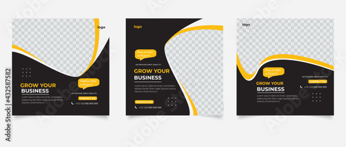 Digital marketing corporate social media live webinar and instagram post template
