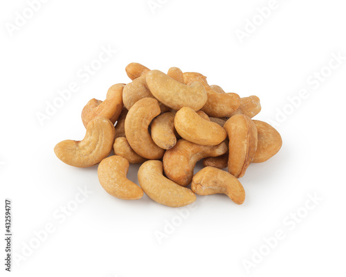 Cashew nuts isolated on white background with clipping path.