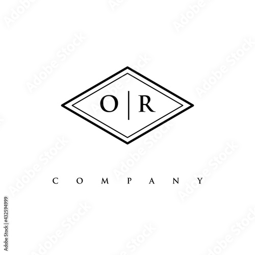 initial OR logo design vector