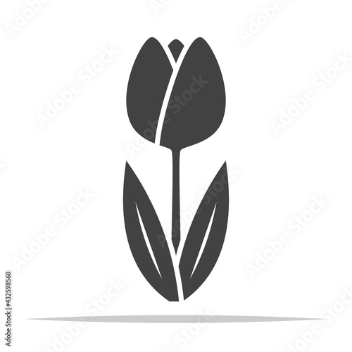Tulip flower icon vector isolated