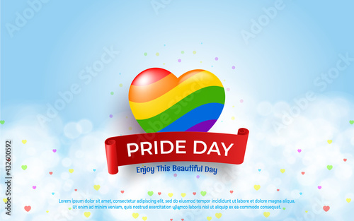 Colorful heart's pride day background concept