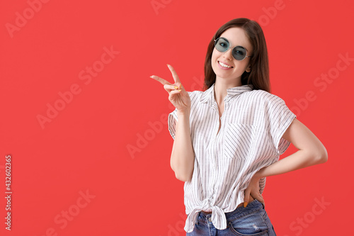 Beautiful young woman with ...