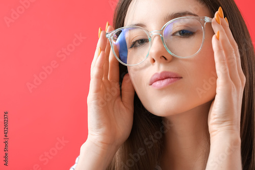 Young woman wearing eyeglas...