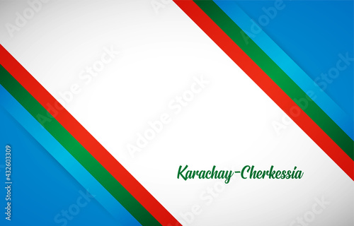 Happy national day of Karachay-Cherkessia with Creative Karachay-Cherkessia national country flag greeting background