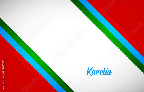 Happy national day of Karelia with Creative Karelia national country flag greeting background