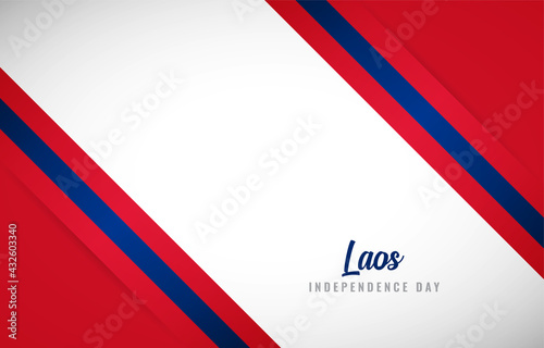 Happy Independence day of Laos with Creative Laos national country flag greeting background Free Download Happy Independence day of Laos with Creative Laos national country flag greeting background - GFXLoad